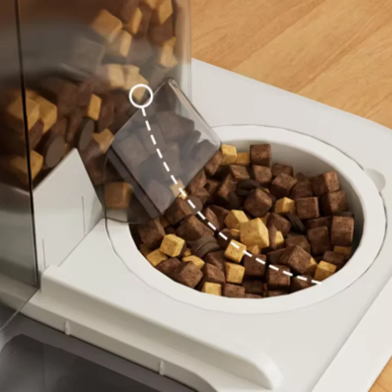 Automatic Pet Feeder And Water Dispenser With Stainless Steel Bowl_voghion.com