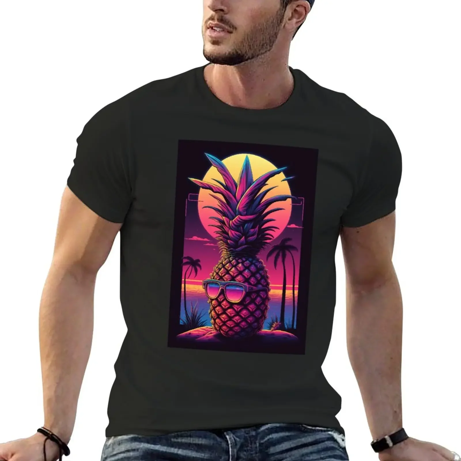 

Synthwave/Retrowave PineApple Cool T-Shirt new edition aesthetic clothes mens graphic t-shirts pack