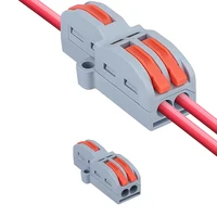 10PCS -PCT 1 in 2 Out Quick Push-in Wire Connector Plugable Splice Terminal Block 2 Position Parallel Cable Connector 3