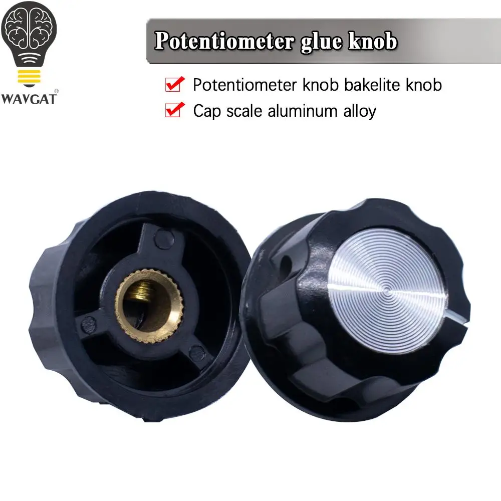 MF-A03 RV24YN20S Potentiometer Knob Cap Inner 6.4mm Rotary Switch Bakelite Knob WH118 WX050 Potentiometer Switch