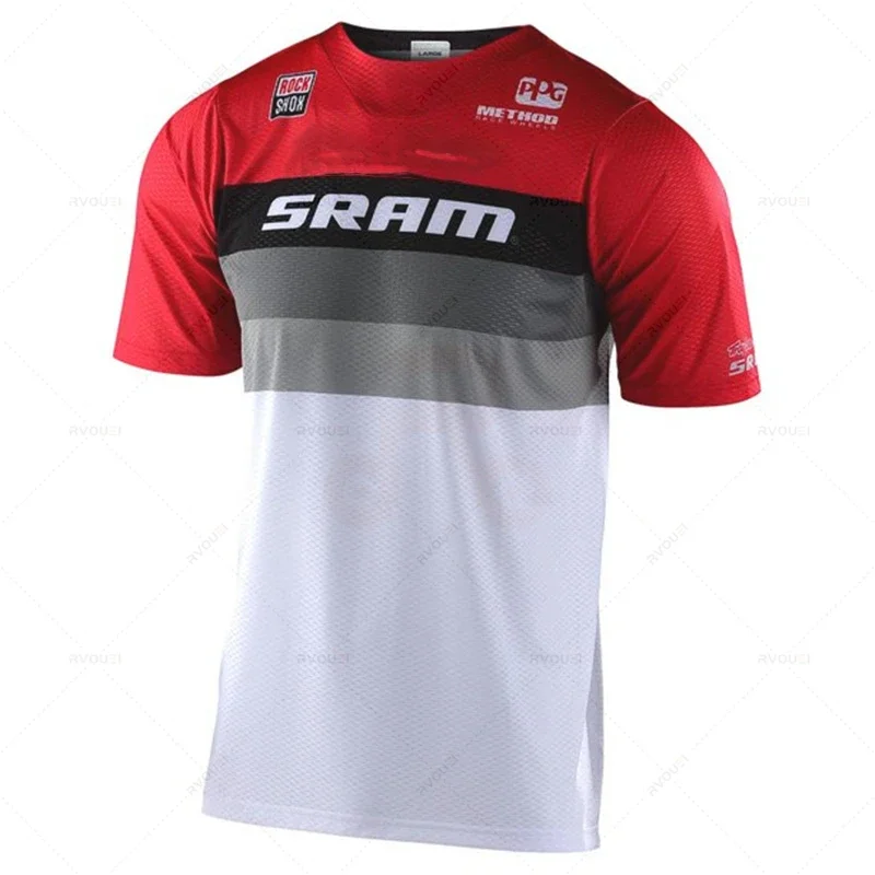thumbnail image 1 of Camisetas de ciclismo para bicicleta, nuevas camisetas de descenso Sram, camisetas de manga corta y larga para MTB, todoterreno, DH, camisetas de moto, ropa de motocross, ropa de ciclismo, 1 of 4