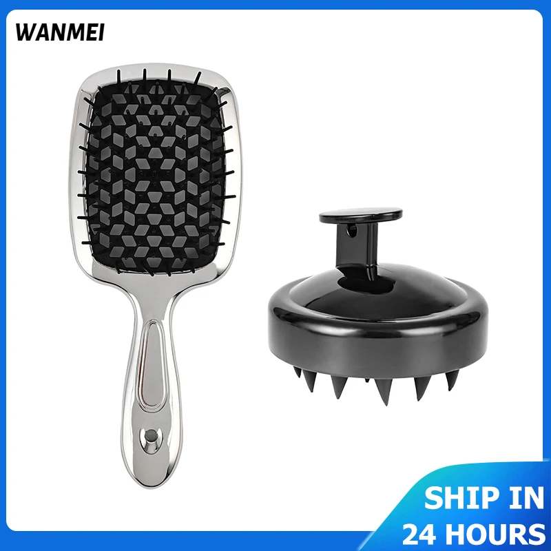 

2pcs Scalp Massage Wide Teeth Air Cushion Combs Unbrush Anti-static Detangling Tangled Hair Comb Salon Hairdressing Styling Tool