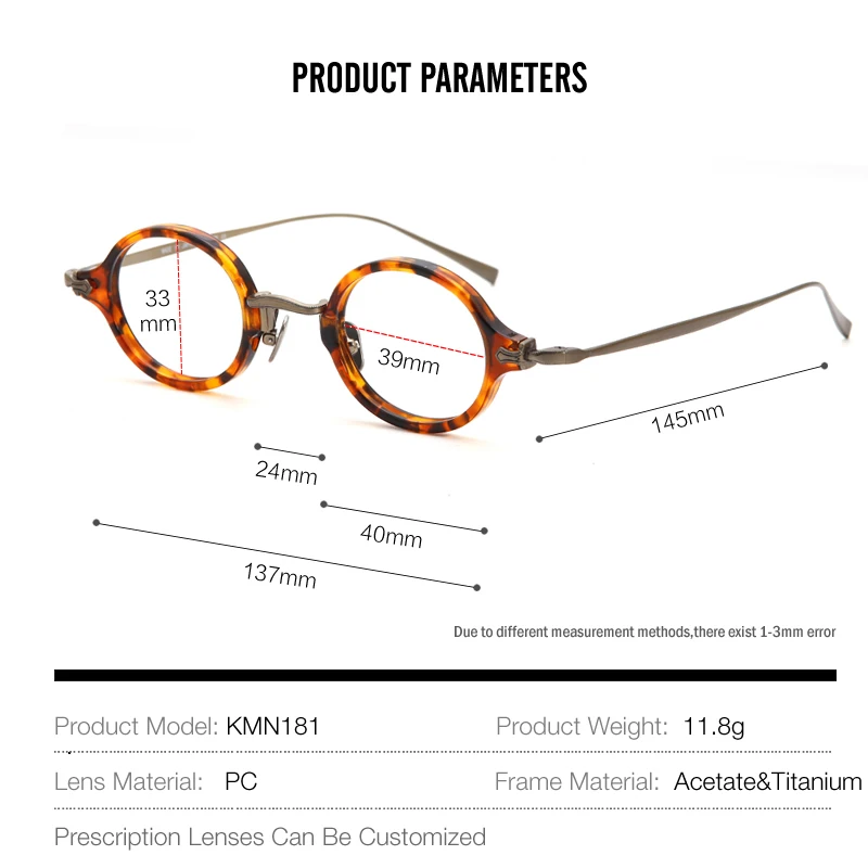Acetate Titanium Face Prescription Eyeglasses | Acetate