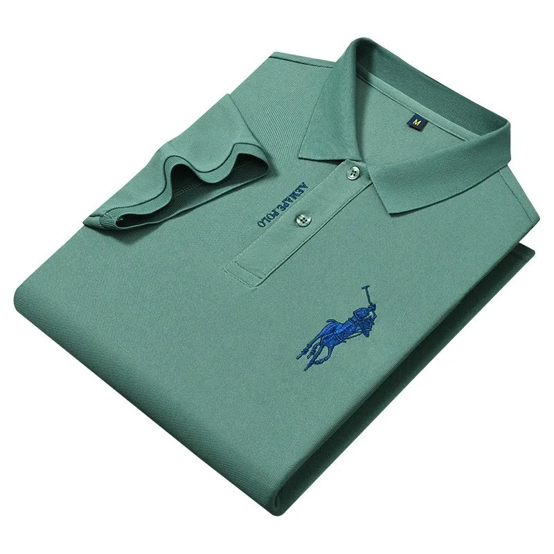 Polo Shirt Embroidered Men's Pure Cotton Short Sleeved Summer Business Casual Breathable 4xl