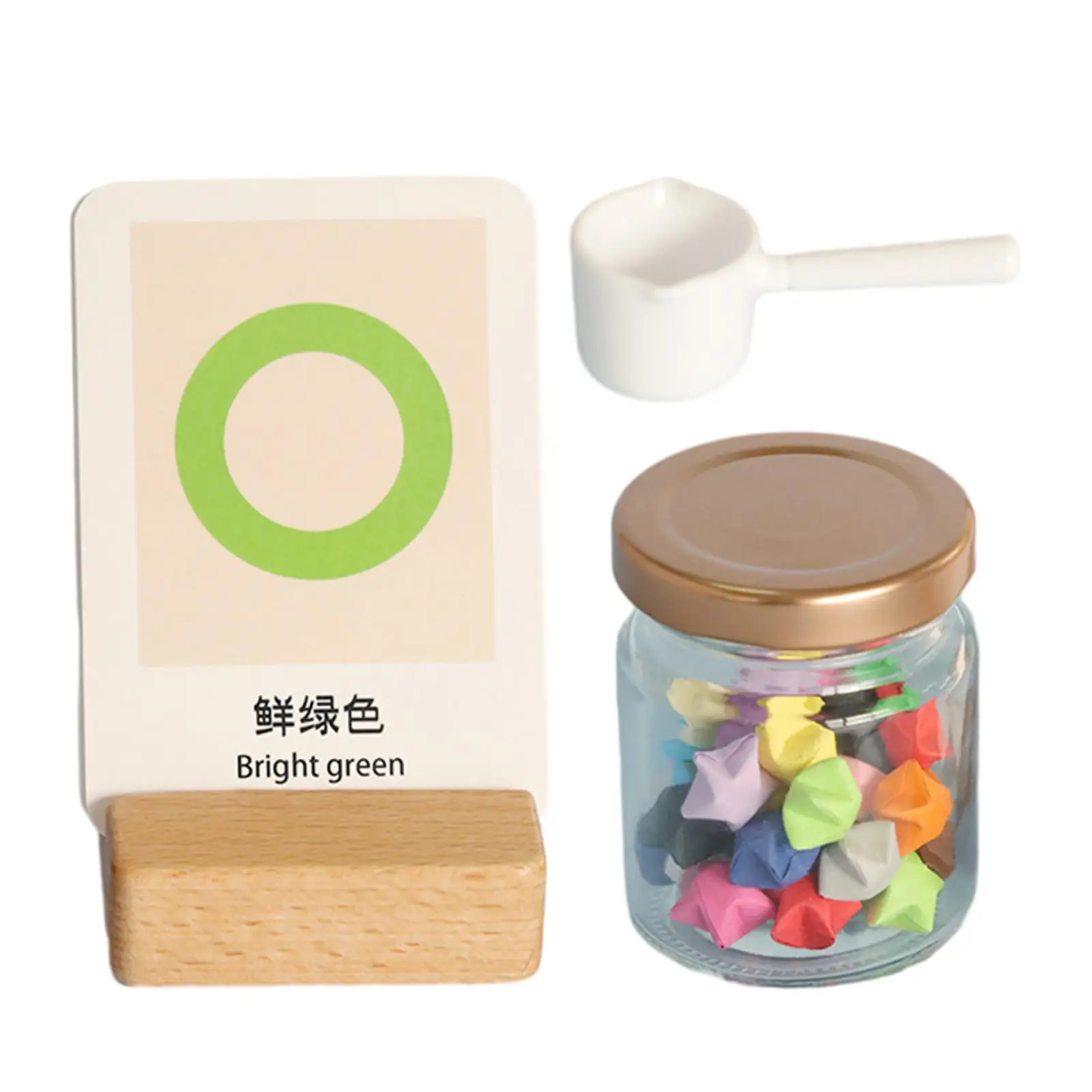 

Color Recoginition Toys Early Learning Educational Toys Color Matching Toys Wooden Montessori Toys Jar of Stars Holiday Gifts