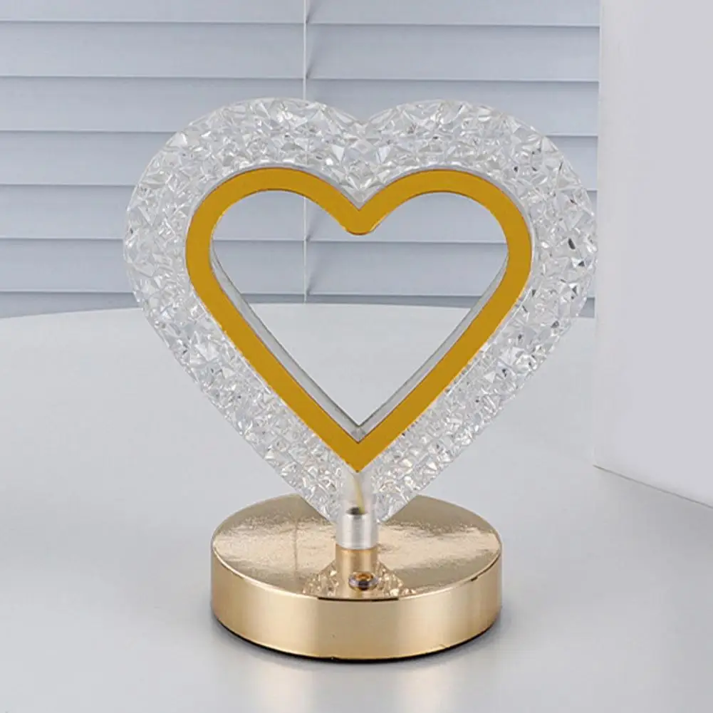 Heart Shaped Crystal Table Lamp