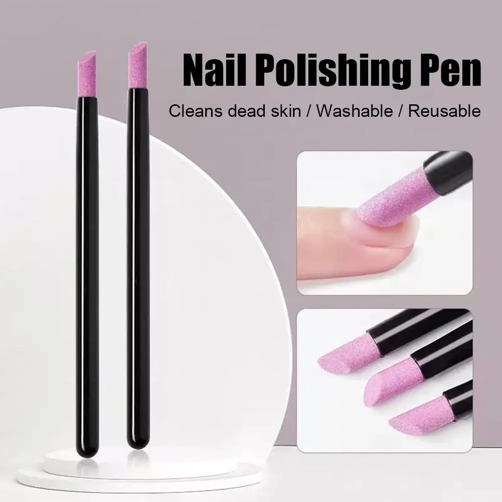 Quartz Pen Nail Cuticle Pushers Nail Polish Manicure Stick Files Grinding Pen Dead Skin Remover 1/5Pcs