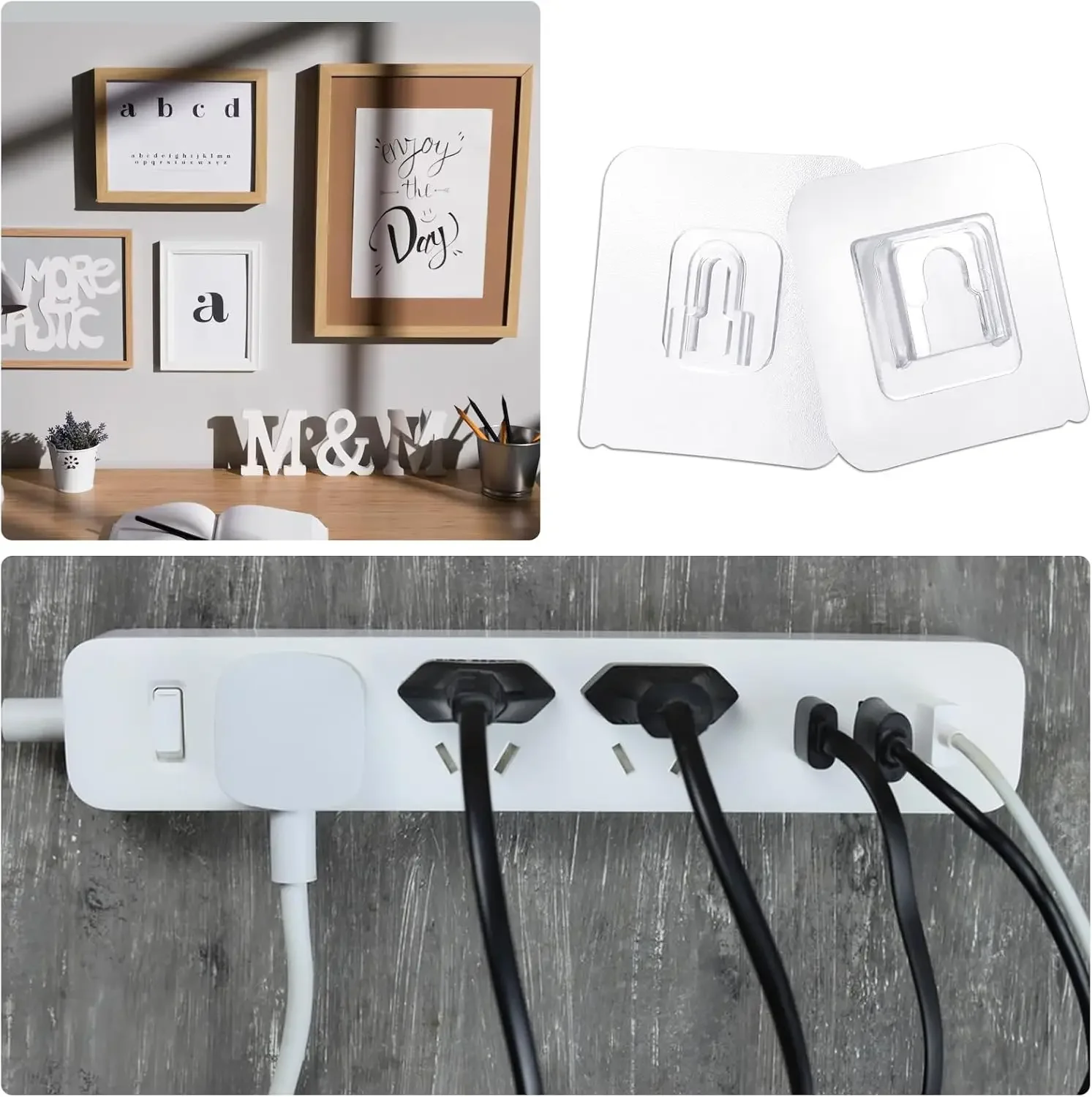 Double-Sided Adhesive Wall Hooks Hanger Strong Transparent Suction Cup Kitchen Bathroom Storage