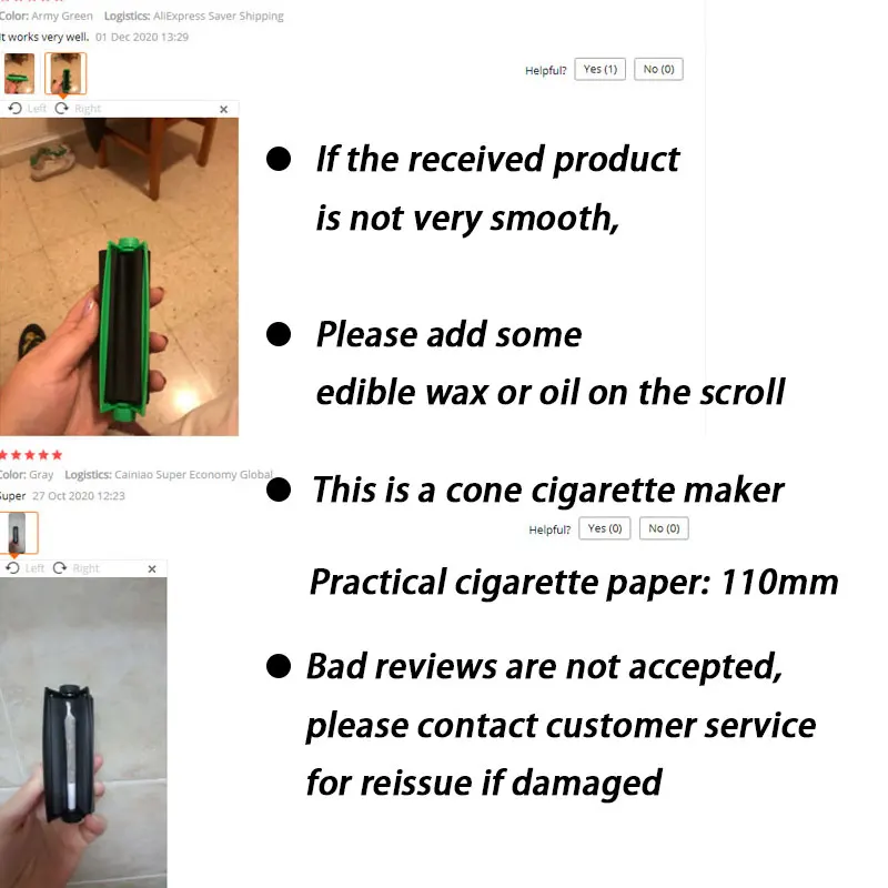 110mm Cigarette Rolling Machine with Tobacco Storage Tube for DIY Rolling Paper Wrapping Maker Smoking Accessories cigarette roller