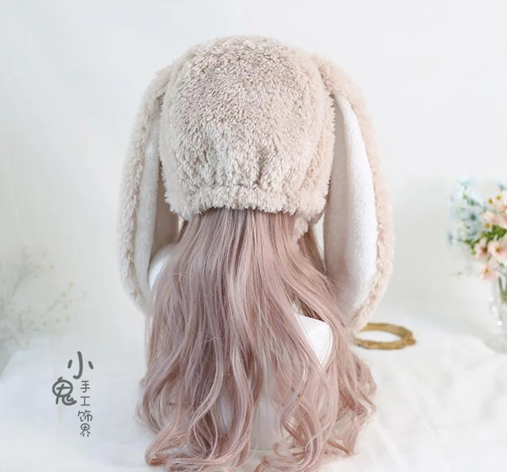 Japanese Sweet Loppy Bunny Eared Rabbit Cap Lolita Earmuffs Cap