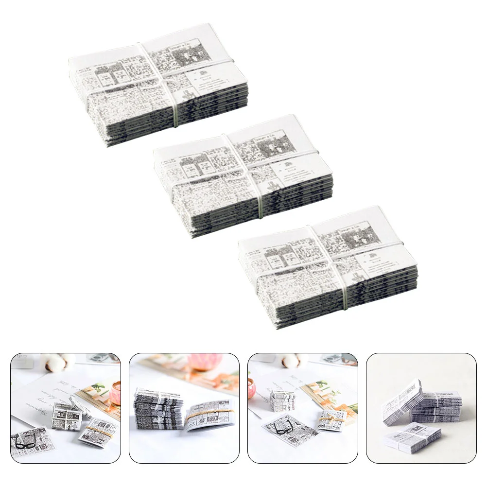 

3 Pcs Dollhouse Newspaper Childrens Toys Miniature for Kids Books and Newspapers Model