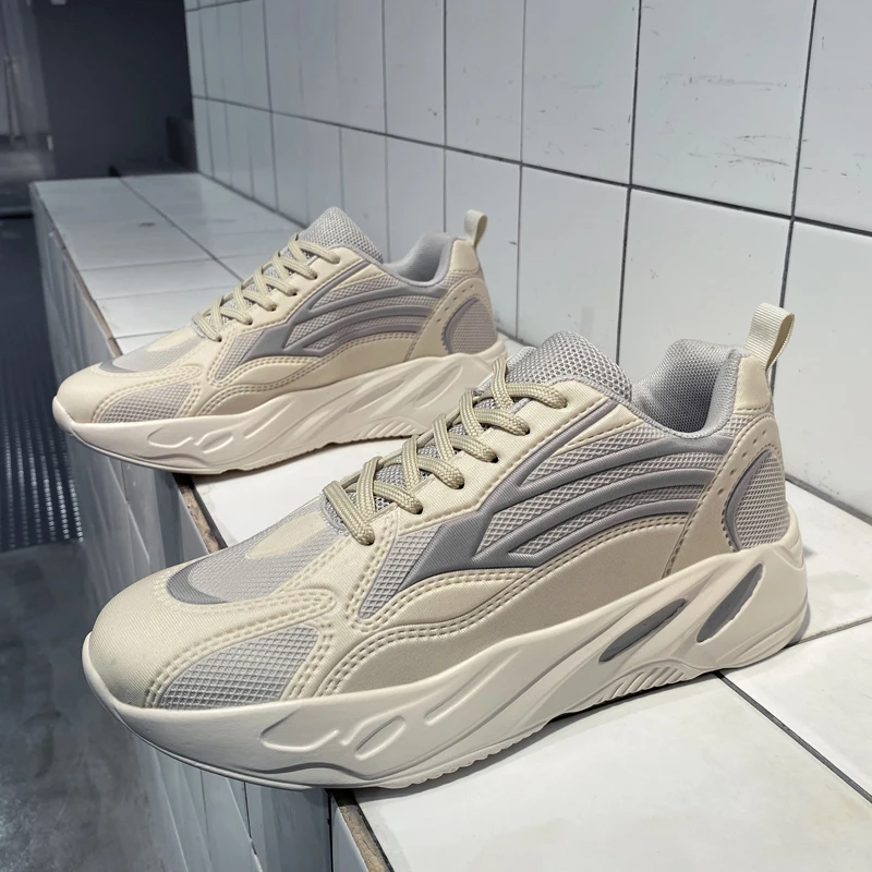 Mode maille décontracté Lac-up hommes léger vulcaniser chaussure marche baskets homme course chaussures de sport_voghion.com