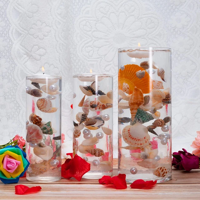 Floating Pearl Vase Filled Shells, Summer Ocean Theme Table Centerpieces  Decoration, Wedding Decor, Filled Water Gel - AliExpress