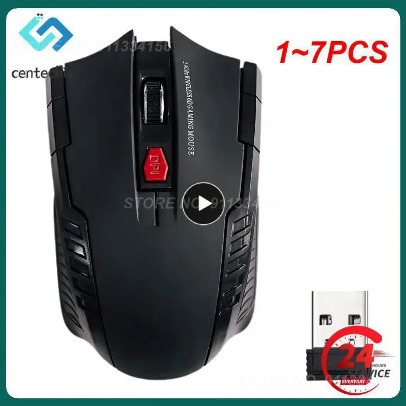 1 ~ 7Pcs Mouse Da Gioco Mouse Wireless 1600Dpi 2.4Ghz Mouse Per Computer Wireless Mouse Per Computer Ergonomico Per Laptop
