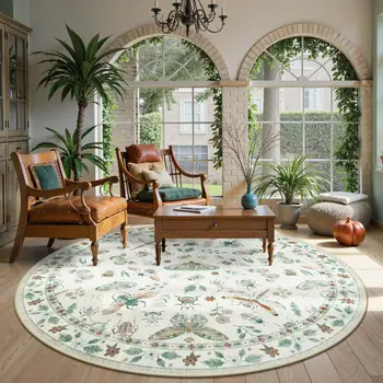Round Non-Slip Large Circle Area Rug 1
