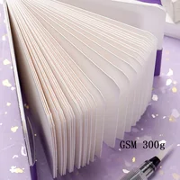 Книга для рисования акварельной бумагой, плотная бумага GSM300g, квадратная портативная карманная книга, эскиз, 50% хлопковая мякоть, книга для рисования акварелью — изображение 4