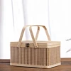1pc Bamboo Fruit Basket, Outdoor Handheld Picnic Basket, Food Storage Basket, Kitchen Accessories, Kitchen Decor, Home Decor, 1