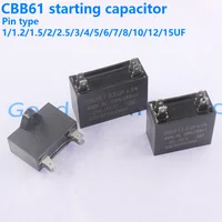 CBB61 Air Conditioner External Fan Start Capacitor 1UF 1.5UF 2.5UF 2UF 3UF 4UF 5UF 6UF 8UF 1.2UF 10UF 12UF 4P 450V capacitor