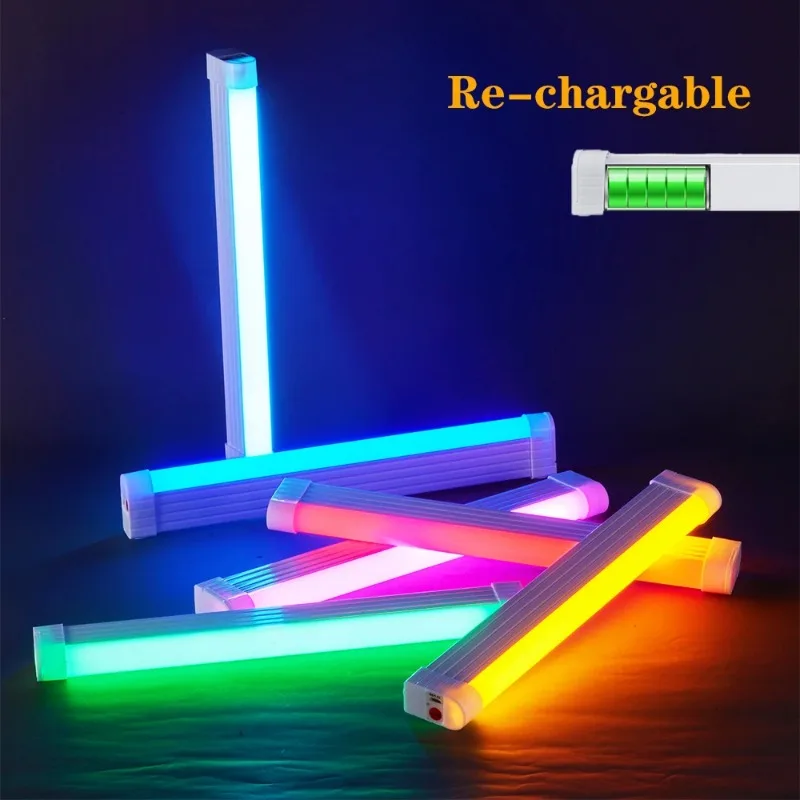 Vibrant RGB Tube Light - Colorful 32cm USB Night Light Stick for Room Decor & Photography