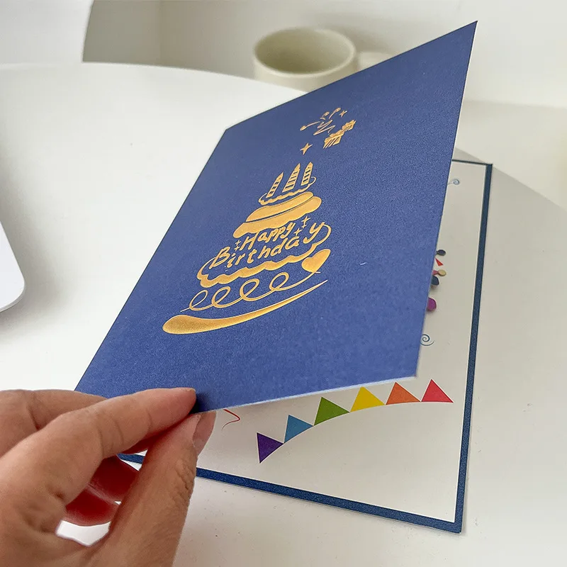 3D Pop-up Happy Birthday Card Hollow Paper Carving Birthday Greeting Card for Kids Friends Family Creative Gifts Cards greeting cards