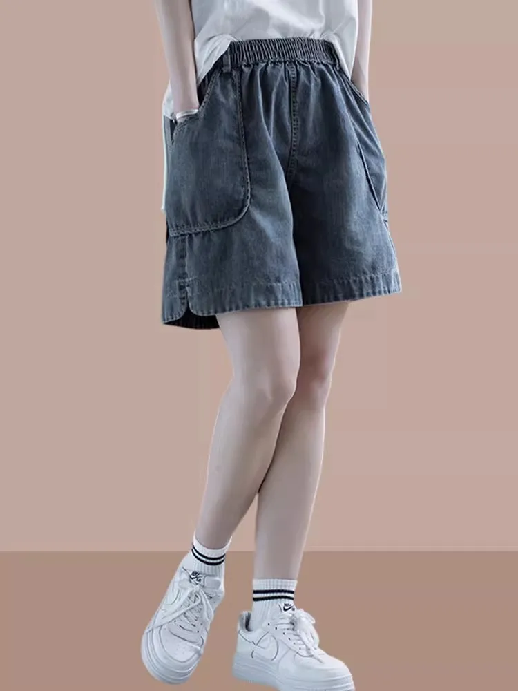 Vintage High Waist Women \' s Denim Shorts 2023 Korean Style Aesthetic Clothing Cheap Stuff Hot Pants Short  Hotpants