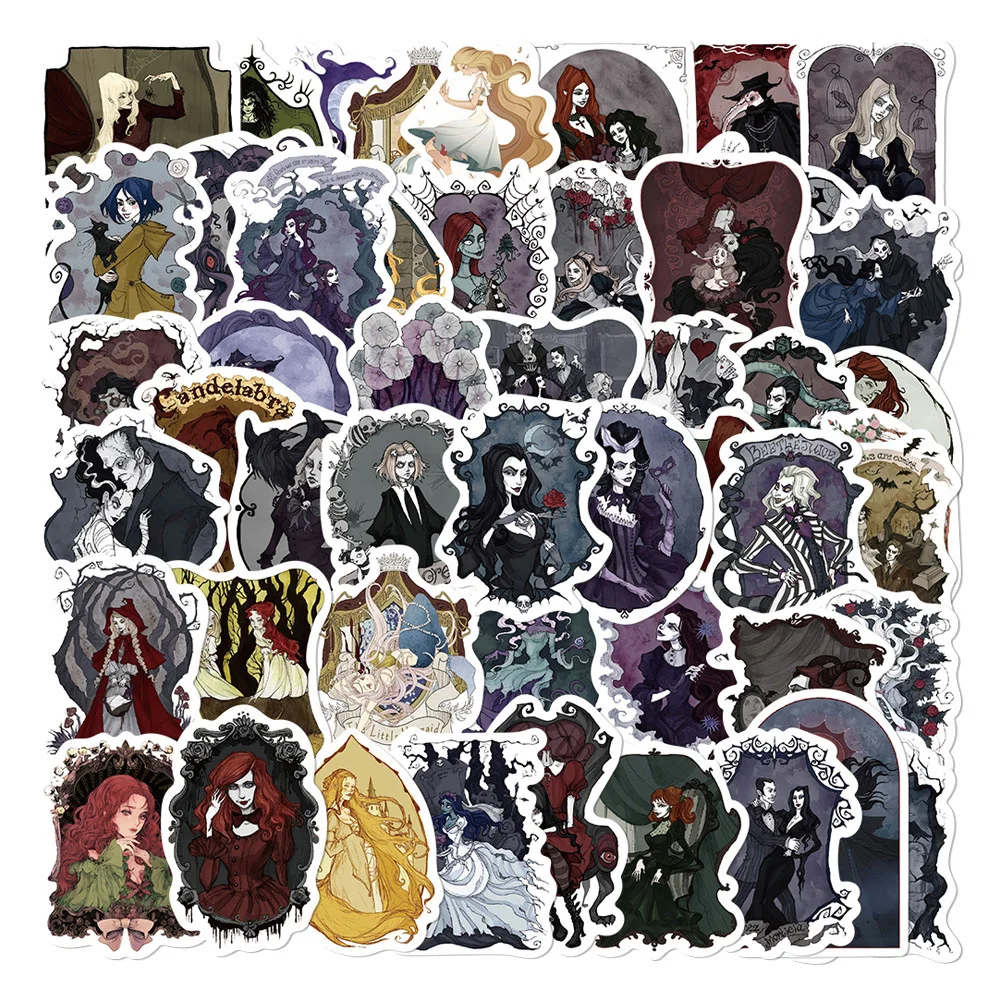 10/30/53pcs Dark Style Goth Witch Cartoon Stickers for Laptop Phone Notebook Motor PVC Graffiti Sticker Decals Classic Kids Toys 20 701 new style key for ditch witch equipment ignition start starter key