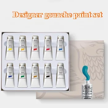 10 colori 14ml Windsor Newton Designer Set di colori a guazzo Artista Disegnato a mano Fumetti Illustrazioni Colorazione Pittura murale Acquerello