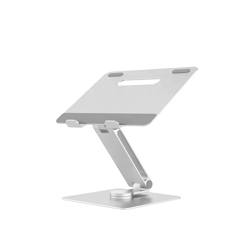 

Height Adjustable Folding Aluminum Computer Notebook Desktop Riser Vertical Ergonomic 360 Rotating Swivel Rotatable Laptop Stand