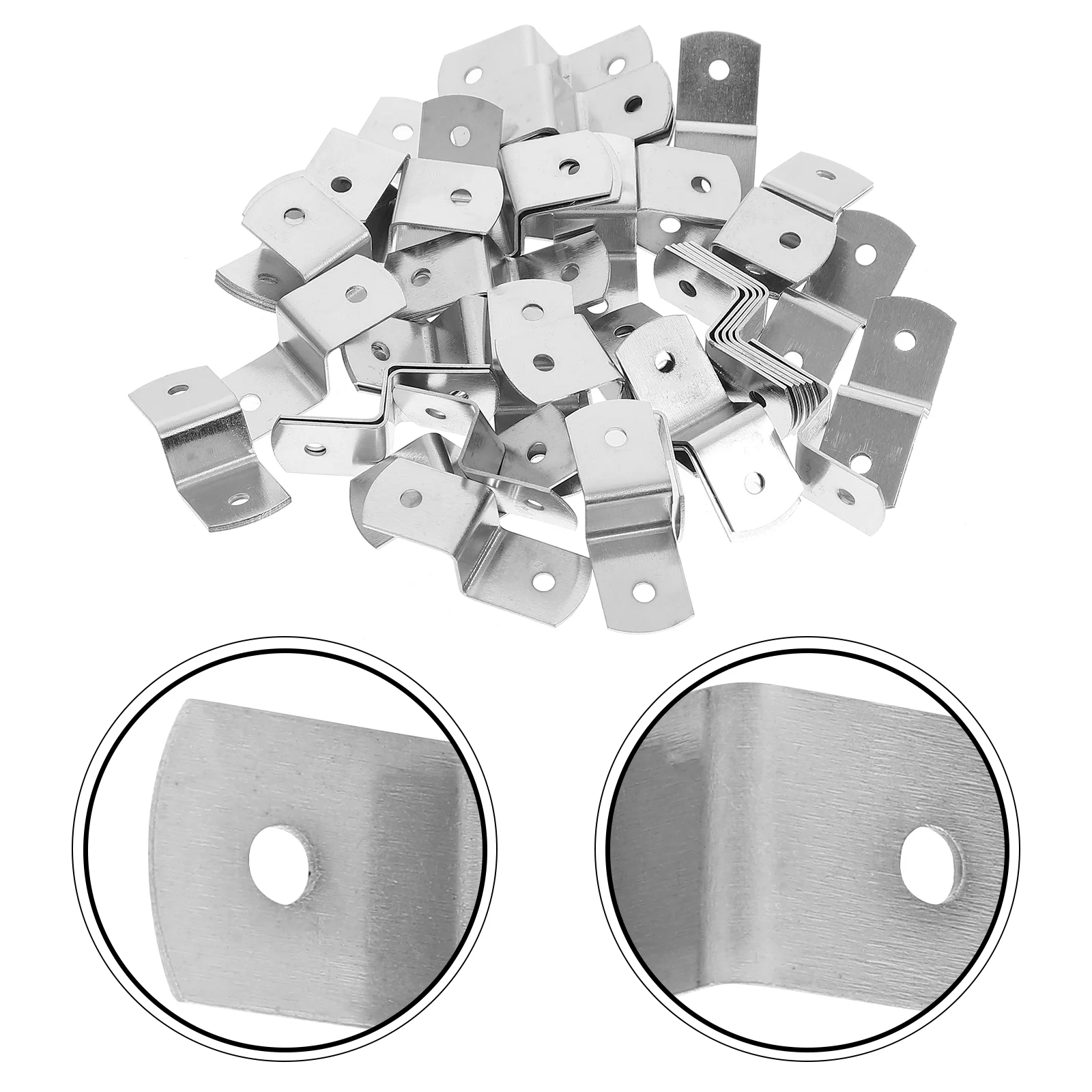 Table Picture Holder Desk Fastener Silver Z-type Corner Hardware Hooks Shape Photo Picture Hanging Hooks Fasteners Accessories