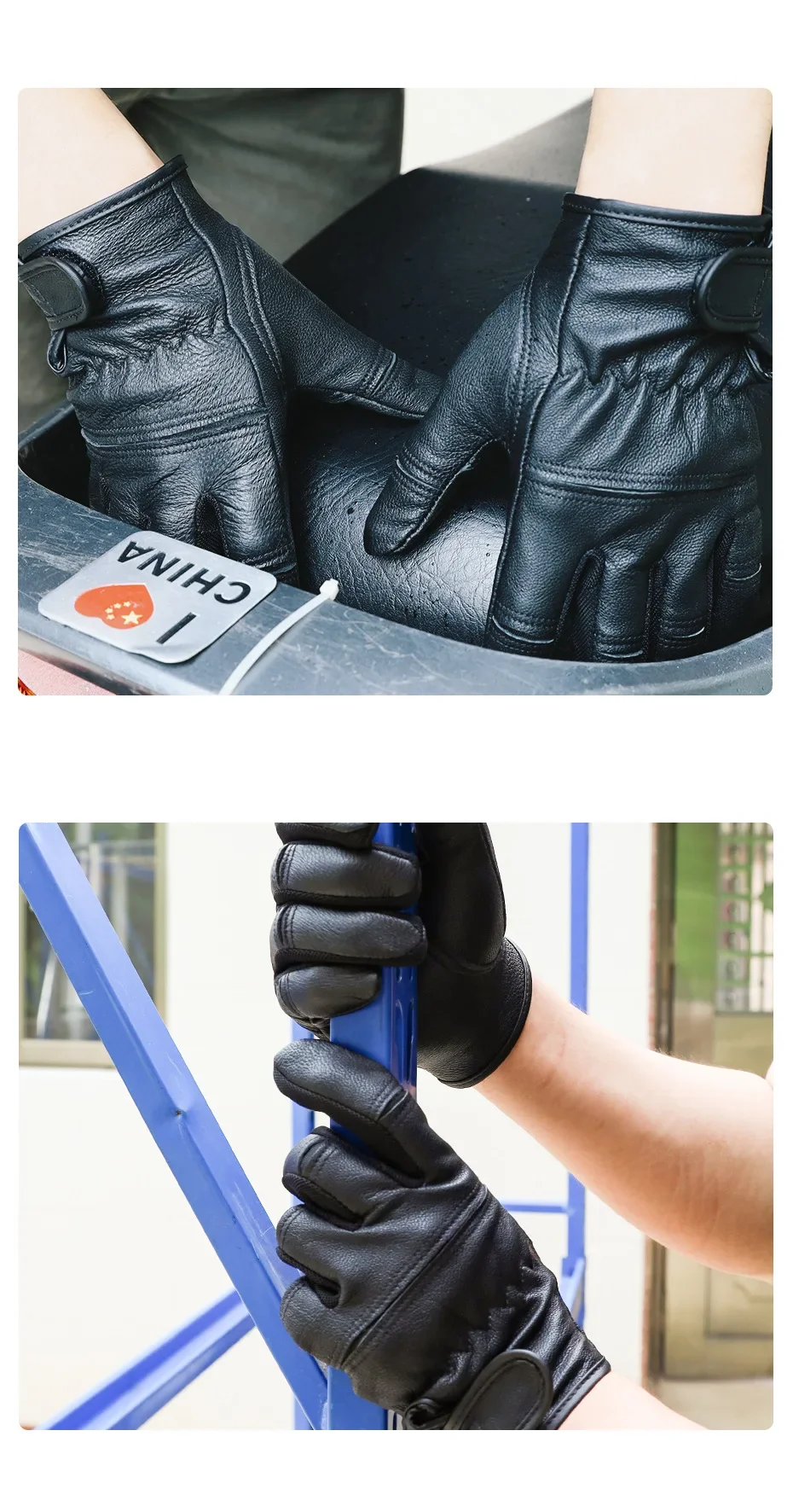 Work Gloves Cut Resistant Gloves Protective Gloves High Sheepskin Gloves Leather Men's Motorcycle Glove Warm Touch Screen Leather Protection Wear Resistance Labor Protection