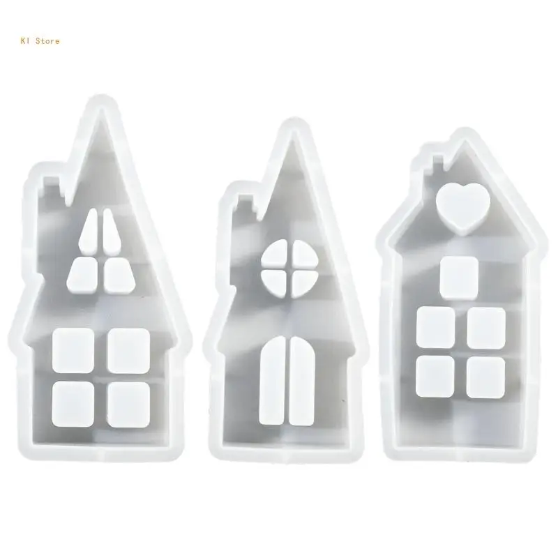

Chimney House with Window Mold Silicone Mold Epoxy Resin Decoration Mold