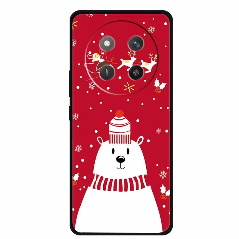 Festive Shockproof Silicone Black Christmas Tree Phone Case