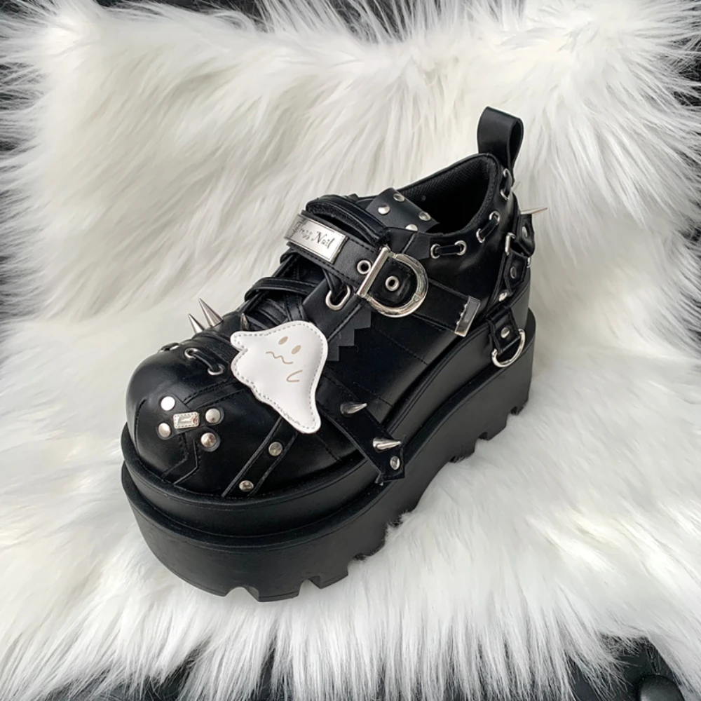 Punk Platform Shoes Y2K Gothic Lolita Shoes 2024 New Spring