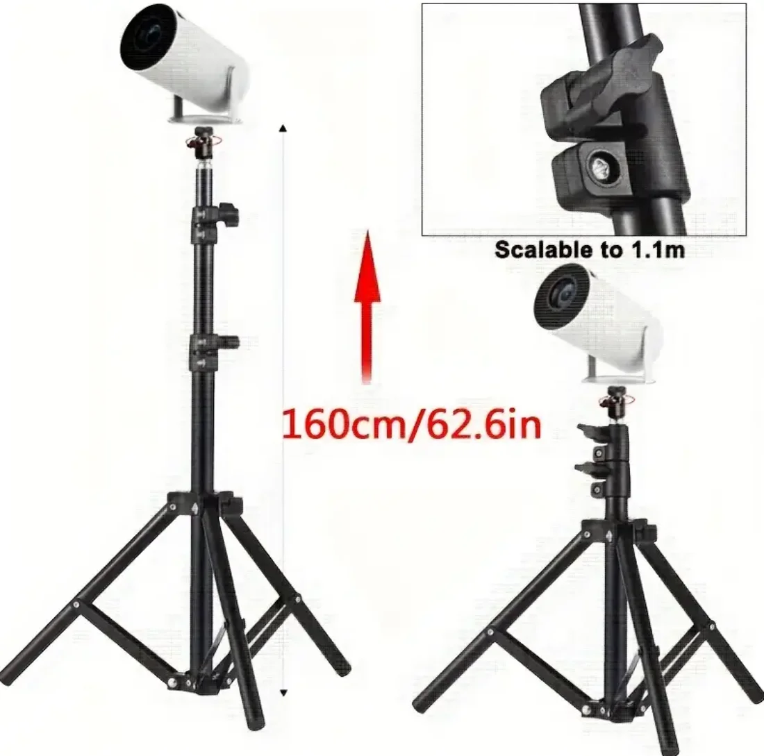 Extendable Portable Phone Bracket for HY300 Pro Mini Projector Travel Tripod Stand Mount Max Load-Bearing 1.5kg