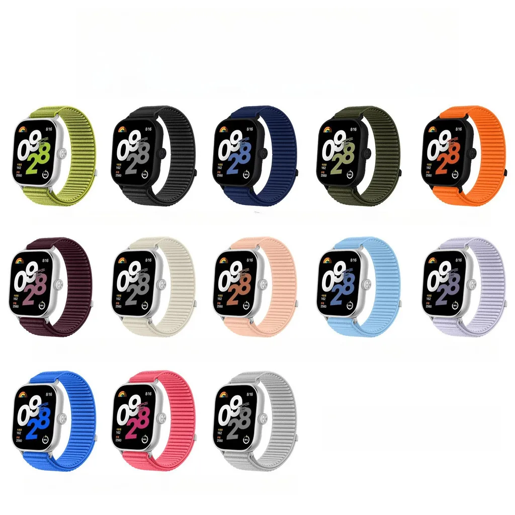 Adjustable Nylon Loop Sport Strap with Metal Buckle - Replacement Bracelet in Vibrant Colors