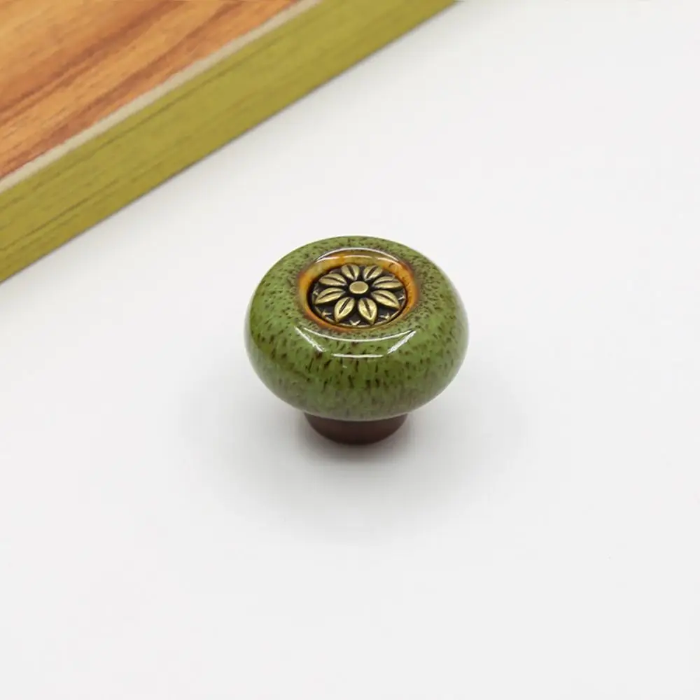 Single hole cabinet knob european style door pull handles zinc alloy vintage drawer knobs shoe cabinet