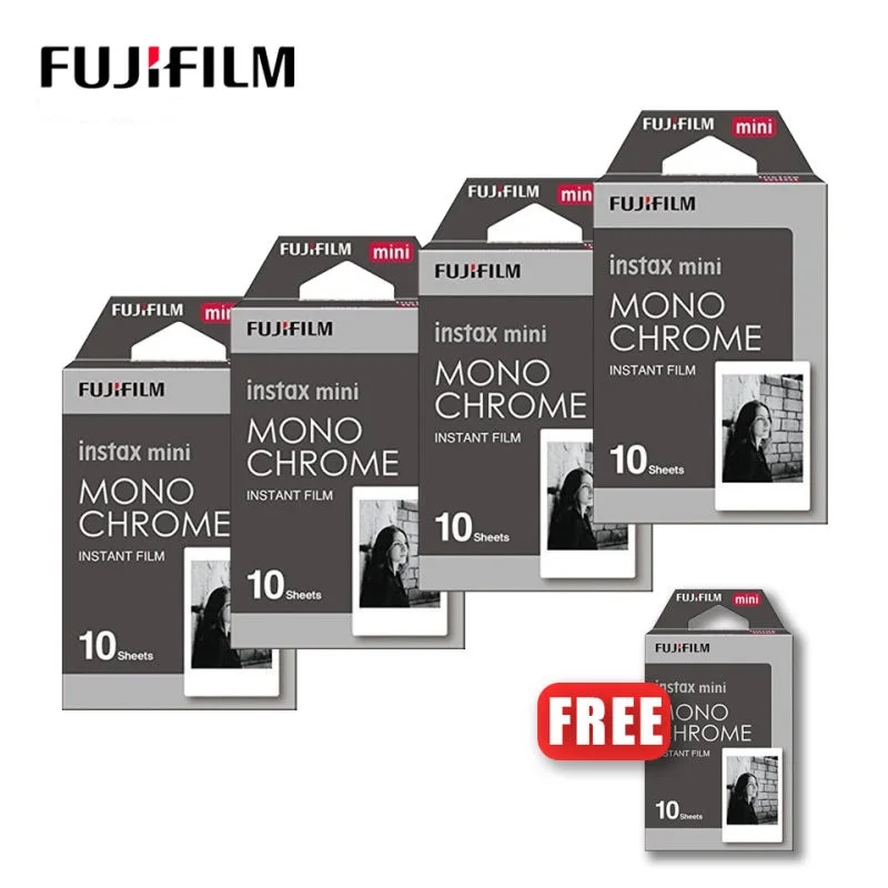 Fuji Instax Monochrome Film Black and White Fujifilm Film 10-100 Sheets for Mini 12 Instant Mini 8 9 11 7s 25 Camera Photo Paper