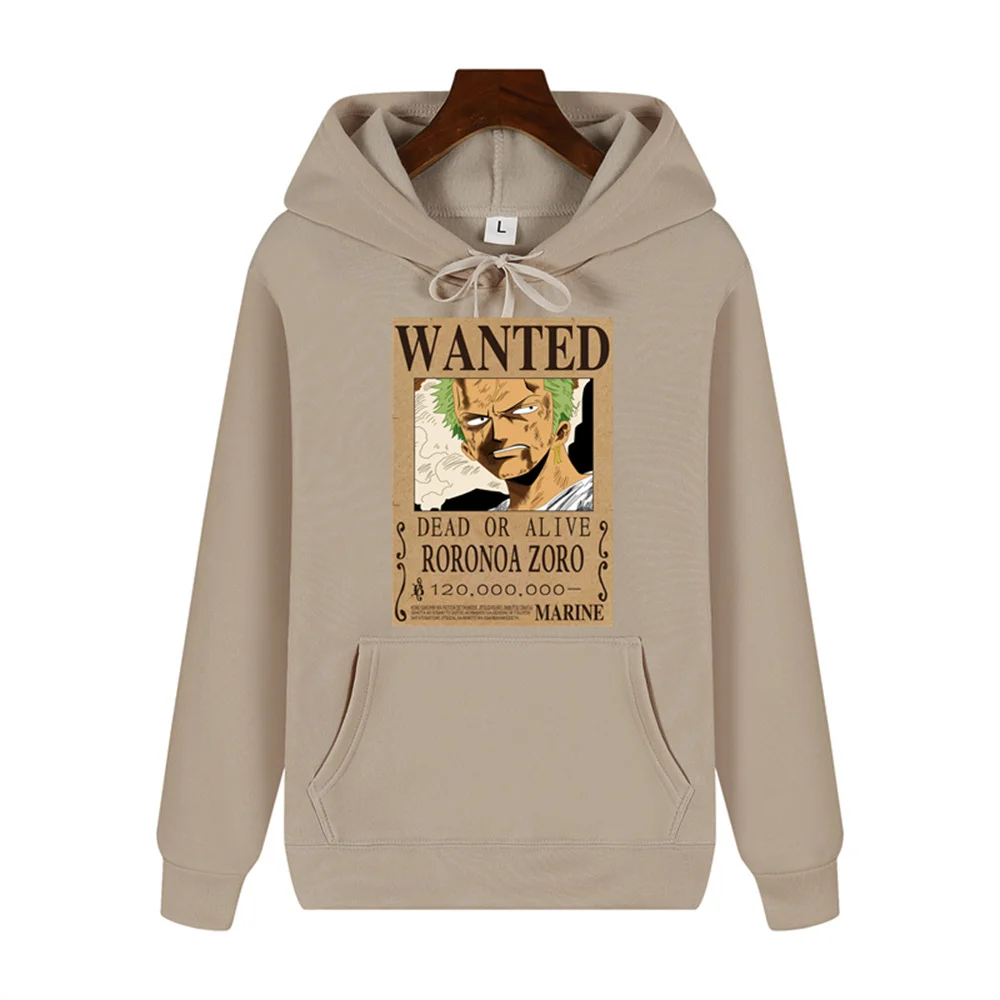 thumbnail image 1 of Sudadera con capucha de una pieza con estampado de Roronoa Zoro Wanted para hombre, ropa cómoda, gruesa, de alta calidad, informal, a la moda, cálida, de calle, Otoño e Invierno, 1 of 4
