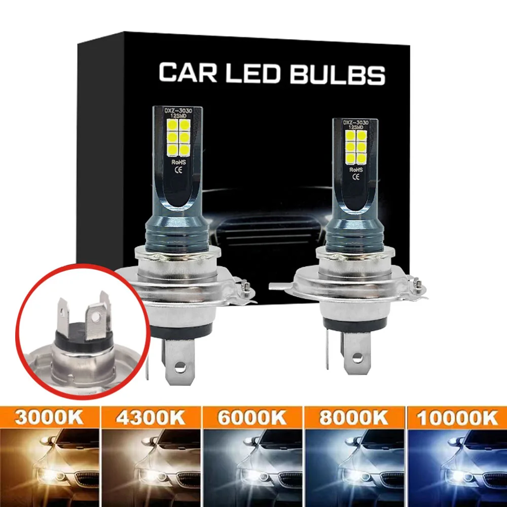 

2Pcs LED Car Headlight H4 H7 H11 H8 H9 H16JP H1 H3 Car Fog Light Bulbs 9005 9006 Auto Driving Headlamp Lamps 6500K 12V 24V