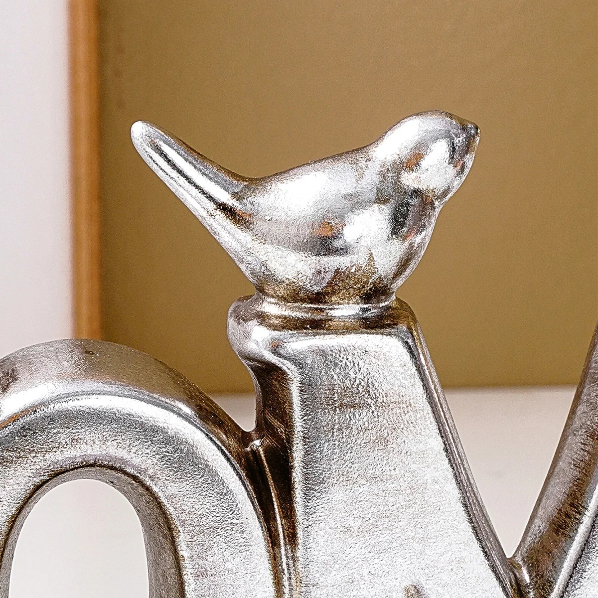 1PC, European-style retro gold and silver foil HOME letter ornaments, made of resin, home decoration letter ornaments