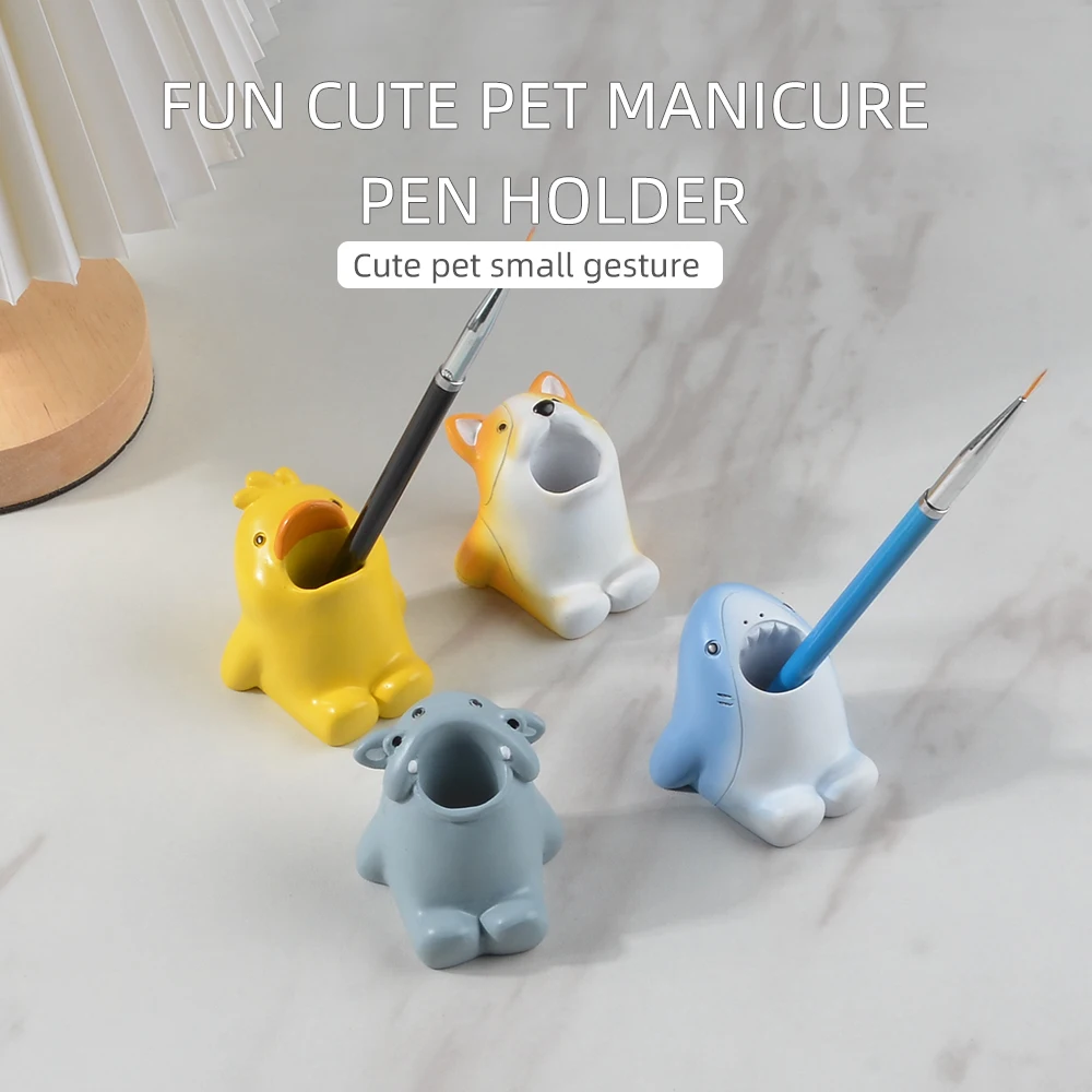 NailArtPaintingBrushHolderResinCuteAnimalNailBrushHolder