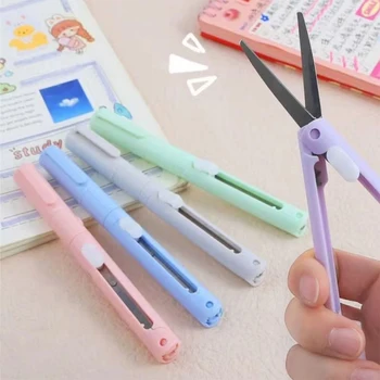 Forbici Multifunzione per Taglio e Piegatura, Mini Coltello per Incisione, Forbici per Rifinitura Carta, Coltello Multiuso per Ufficio e Scuola