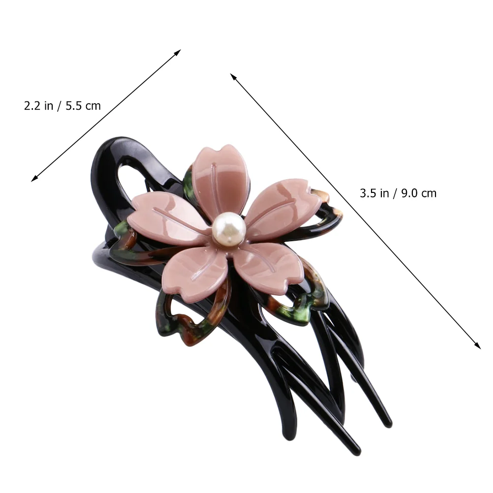 Hairpin Accessories Bun Clip Back Temperament Flower Barrette Acrylic Ponytail Mother