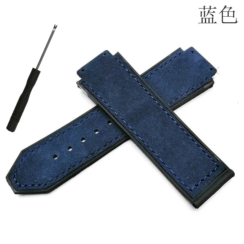 Ersatz-Uhrenarmband aus Leder und Silikon, 25 mm x 19 mm, für HUBLOT Big Bang Classic Fusion Series Silikon-Armbanduhr – Detail 3