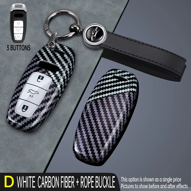 Carbon Fiber Car Key Cover Case Shell for Audi A1 A3 A4 A6 TT Allroad Q3 Q7 R8 S6 SQ5 RS4 B9 A5 8S 8W Q5 4M S4 S5 S7 TTS TFSI RS key case,key case cover,car key shell,remote control case cover