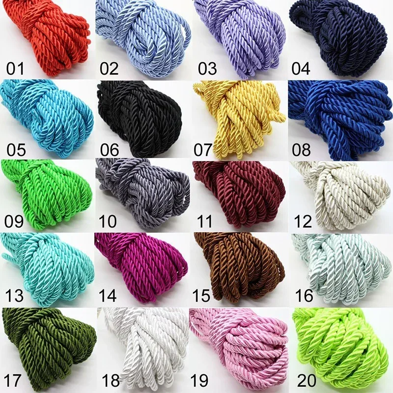 Luxurious 3-Ply Braided Silk Rope – 5mm Polyester Cord