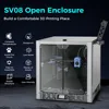 Metal and Tempered Glass Open Enclosure with Drag Chain and Fan for SV08 1