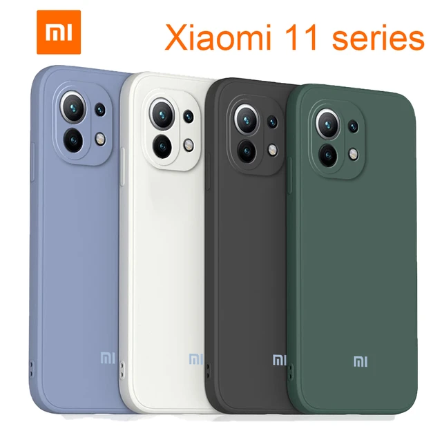 Original Official Square Silicone Phone Case Xiaomi Mi 11 Lite Mi 11i 11X  Pro Casing Thin Candy Soft Cover