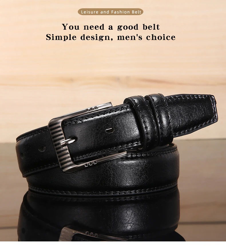 Authentischer Luxus-Herren-Gürtel aus Leder, Jeans, Damen und Herren, Gürtel mit Stift, langlebige Nähte, modische Business-Gürtel für Herren – Detail 2