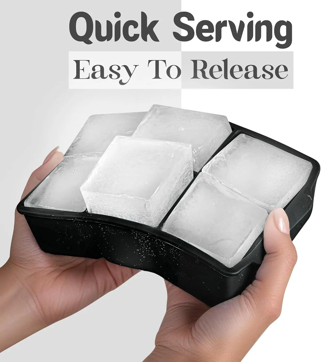 Ice Cube Trays 2 Pack Large Ice Cube Moulds, Large Ice Cube Tray Easy - View #3